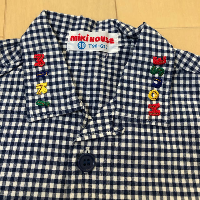 mikihouse(ミキハウス)のギンガムチェックシャツ キッズ/ベビー/マタニティのキッズ服男の子用(90cm~)(ブラウス)の商品写真