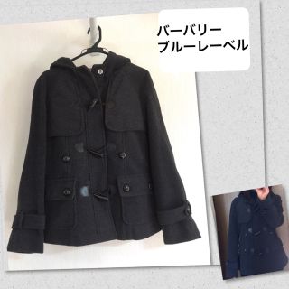 バーバリーブルーレーベル(BURBERRY BLUE LABEL)の美品 バーバリーブルーレーベル ダッフルコート 38 グレー クリーニング済み(ダッフルコート)