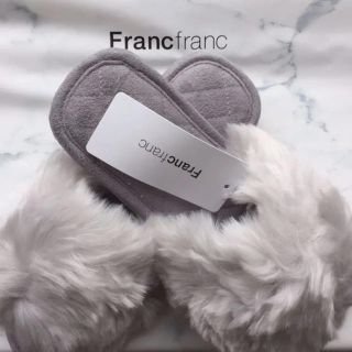 フランフラン(Francfranc)のフランフラン ファー スリッパ  ♡グレー ♡新品未使用♡(スリッパ/ルームシューズ)