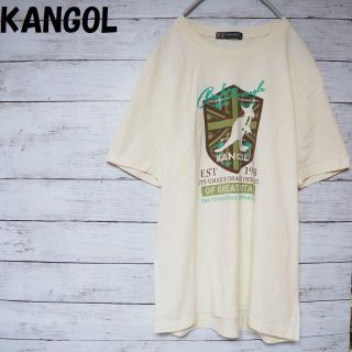 カンゴール(KANGOL)の【人気】カンゴール ロゴプリントTシャツ ベージュ サイズM(Tシャツ/カットソー(半袖/袖なし))