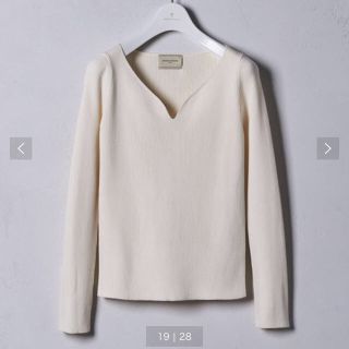 ユナイテッドアローズ(UNITED ARROWS)のタイムセール★UA購入 ハートリブネック シルクカットソー 美品(カットソー(長袖/七分))