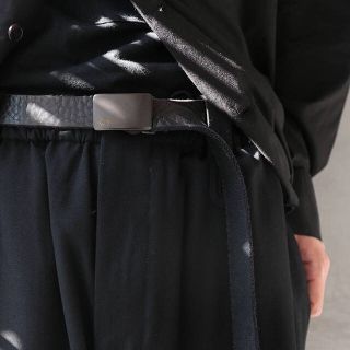 ヨウジヤマモト ロングベルト 革ベルト Yohji Yamamoto モノトーン