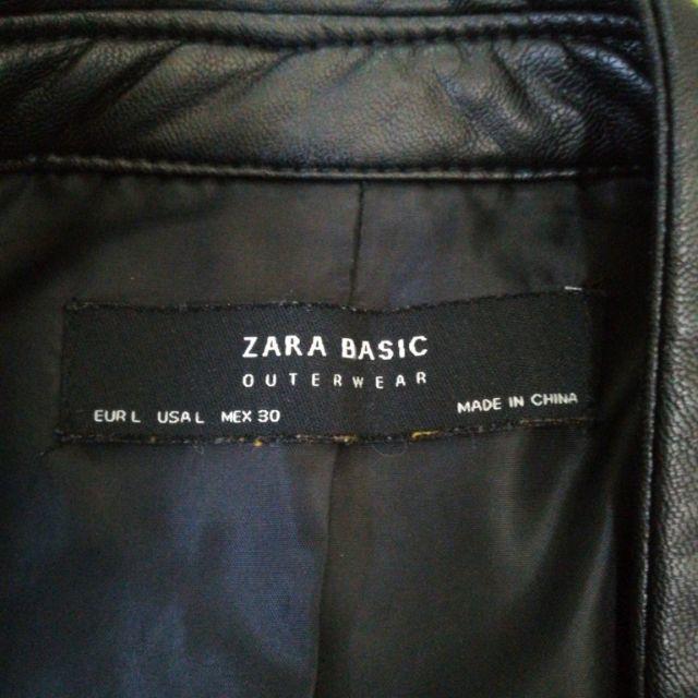 ZARA(ザラ)の◆ＺＡＲＡ　ＢＡＳＩＣ　【フェイクレザー ライダース　Ｌサイズ　ブラック】 レディースのジャケット/アウター(ライダースジャケット)の商品写真