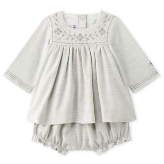 プチバトー(PETIT BATEAU)のpome-mal様専用☆18m プチバトー グレーツイル ワンピース＆ブルマ(ワンピース)