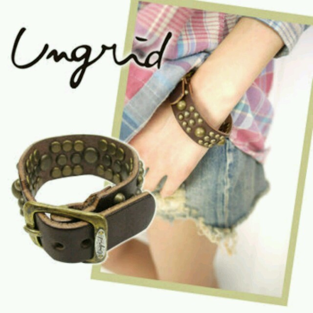 Ungrid(アングリッド)のungrid レザースタッズブレス レディースのアクセサリー(ブレスレット/バングル)の商品写真