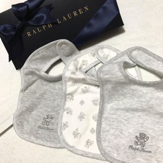 ラルフローレン(Ralph Lauren)の新品✨ベアー柄 スタイ 3点セット(ベビースタイ/よだれかけ)