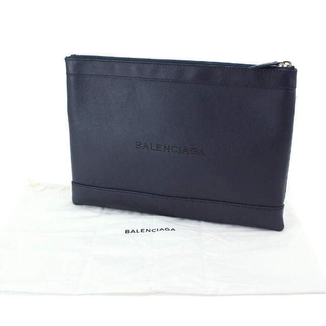 バレンシアガ BALENCIAGA ネイビークリップ M クラッチ バッグ２５０ｇ内側