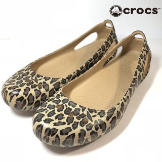 クロックス(crocs)の【CROCS】クロックス レオパード フラットシューズ 23.5cm(バレエシューズ)