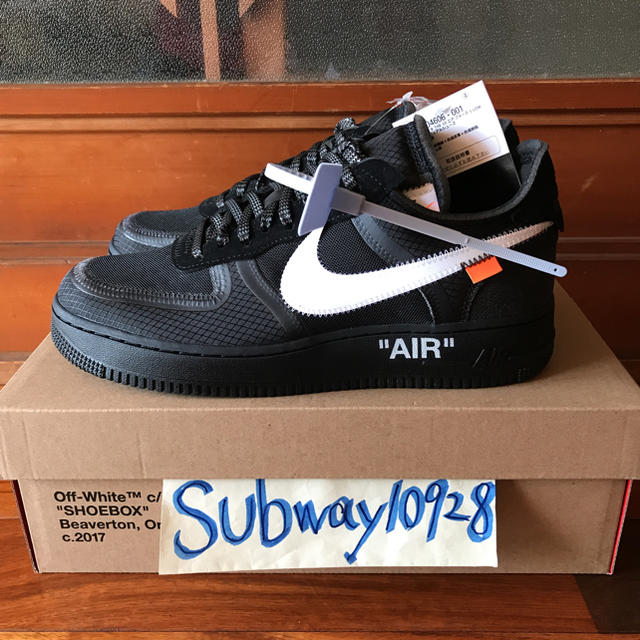 送料無料 OFF-WHITE NIKE AIR FORCE1 27 BLACK