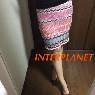 インタープラネット(INTERPLANET)の美品♡INTERPLANET♡スカート(ひざ丈スカート)