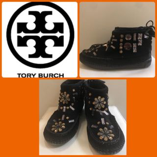 トリーバーチ(Tory Burch)のトリーバーチ♡ブラックスエード  ビジューブーツ♡(ブーツ)