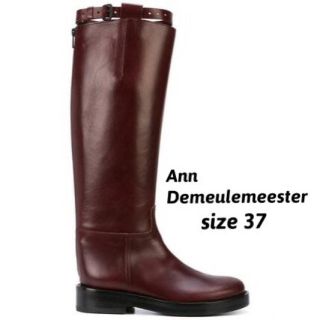 アンドゥムルメステール(Ann Demeulemeester)のann demeulemeester 定番 乗馬 ロングブーツ ブラウン(ブーツ)