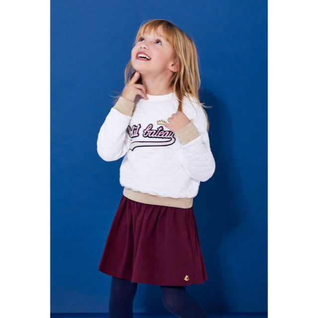 PETIT BATEAU(プチバトー)の☆SALE☆ 新品 プチバトー♡ コットンギャザースカート ボルドー 4ans キッズ/ベビー/マタニティのキッズ服女の子用(90cm~)(スカート)の商品写真