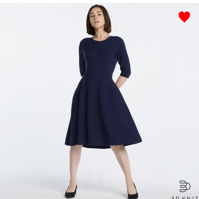 UNIQLO - ユニクロ 3Dメリノフレアニットワンピースの通販 by