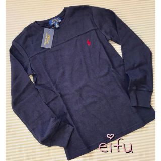 ラルフローレン(Ralph Lauren)のラルフローレン  POLO  ワッフル 長袖Tシャツ 140センチ ネイビー(Tシャツ/カットソー)