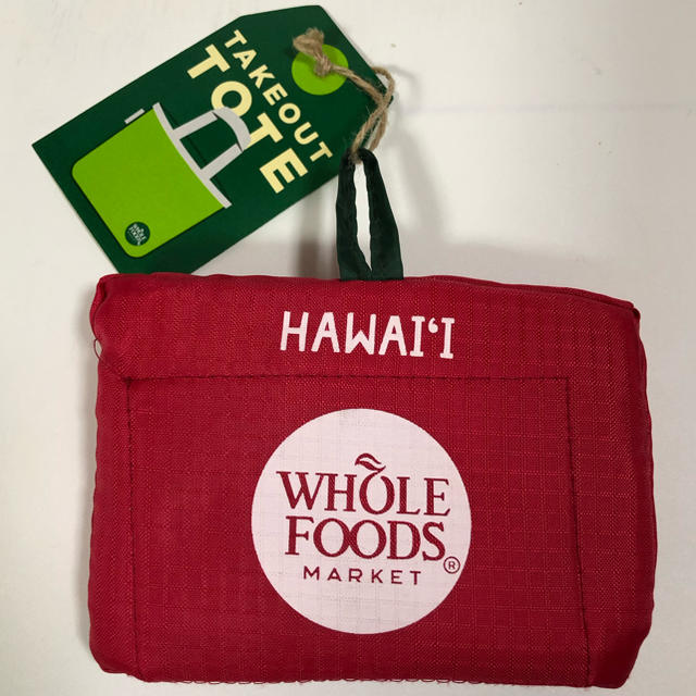 【新品未使用】ホールフーズ エコバッグ 赤  レディースのバッグ(エコバッグ)の商品写真
