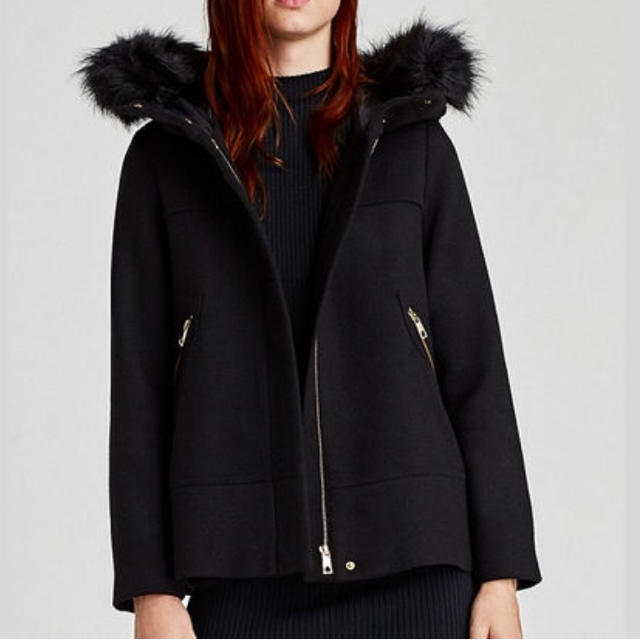 ZARA - ZARA ファー付きショートコート M 黒の通販 by ayapp's shop ... ジュンコシマダ junko shimada ロングコート ボタニカル