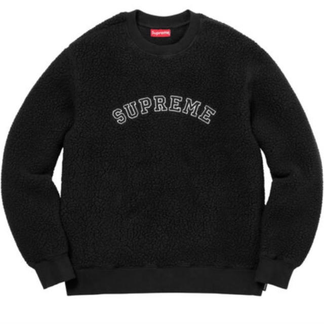 [L]Supreme Polartec Deep Pile Crewneck 黒