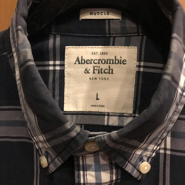 Abercrombie&Fitch(アバクロンビーアンドフィッチ)のAbercrombie&Fitch チェックのシャツ Ｌ 紺系 メンズのトップス(シャツ)の商品写真