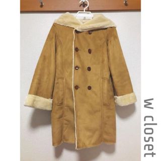 ダブルクローゼット(w closet)のwcloset フード付き ロングムートンコート(ムートンコート)