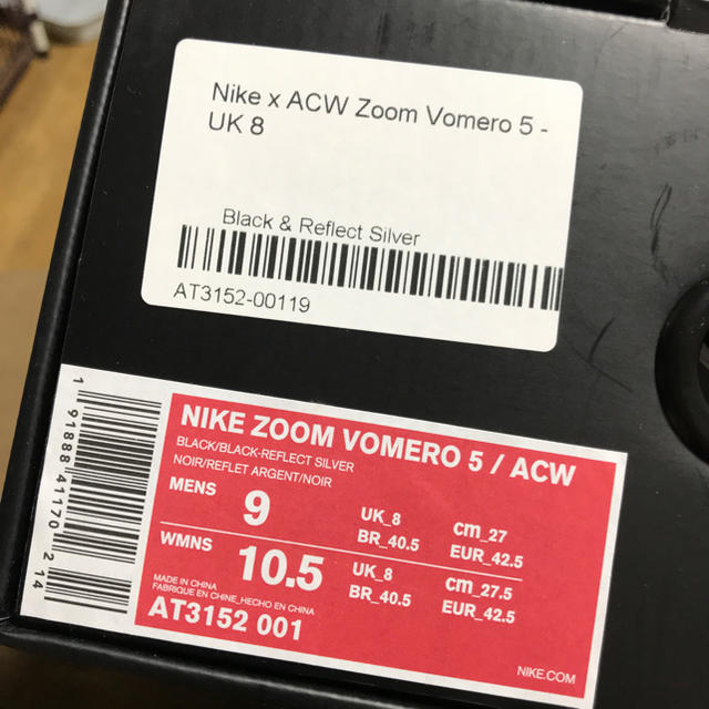 NIKE(ナイキ)の最安値NIKE ZOOM VOMERO 5 acw a cold wall メンズの靴/シューズ(スニーカー)の商品写真