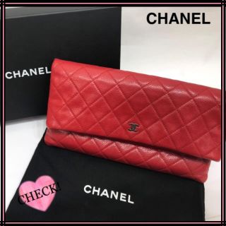 シャネル(CHANEL)の超美品 CHANEL シャネル キャビアスキンクラッチバッグ ソフトキャビア(クラッチバッグ)