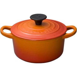 ルクルーゼ(LE CREUSET)のルクルーゼ ココット ロンド ホーロー 鍋 IH 対応 14cm オレンジ(鍋/フライパン)