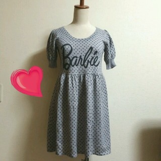 バービー(Barbie)のﾊﾞｰﾋﾞｰﾄﾞｯﾄﾜﾝﾋﾟ♥gray(ミニワンピース)