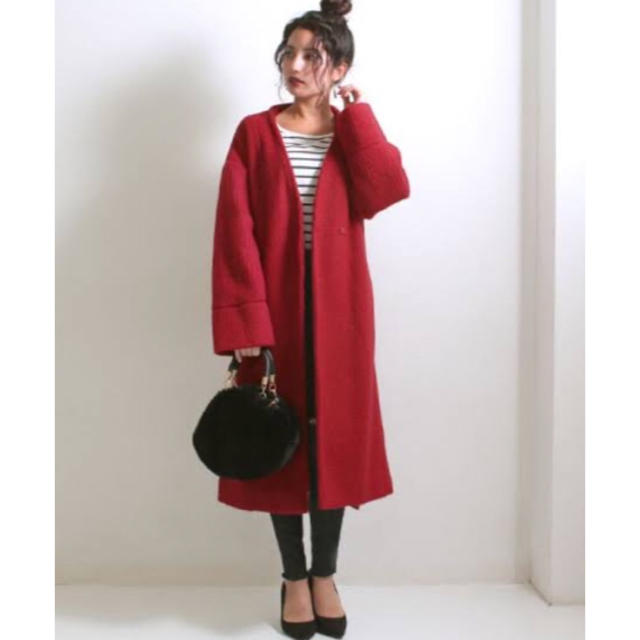 ANAP(アナップ)のANAP 赤 ロングコート  レディースのジャケット/アウター(ロングコート)の商品写真