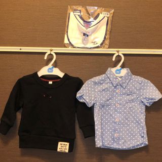 ニシマツヤ(西松屋)のベビー服 子供服 セット 前かけ トレーナー ポロシャツ(その他)