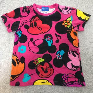 ディズニー(Disney)のミニー Disney resort 110 Tシャツ ピンク 総柄(Tシャツ/カットソー)