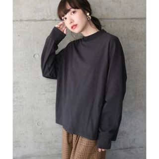 ローリーズファーム(LOWRYS FARM)の【新品】LOWRYS FARM USAモックTシャツ ブラック Lサイズ(Tシャツ(長袖/七分))