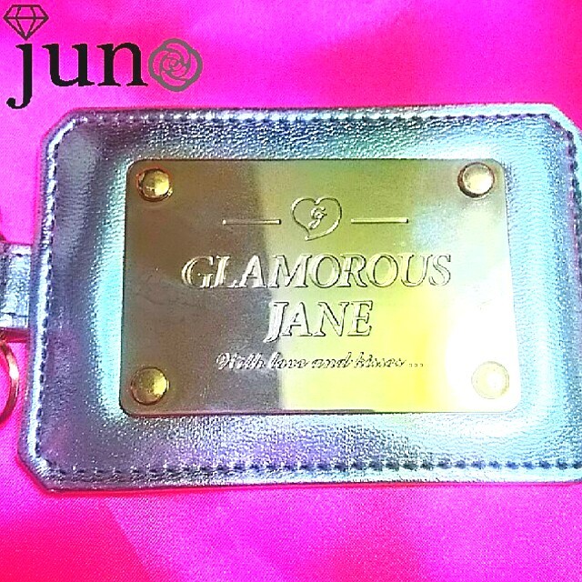 GLAMOROUS JANE(グラマラスジェーン)のグラマラスジェーン ゴールド プレート パスケース キーリング 定期 シルバー レディースのファッション小物(パスケース/IDカードホルダー)の商品写真