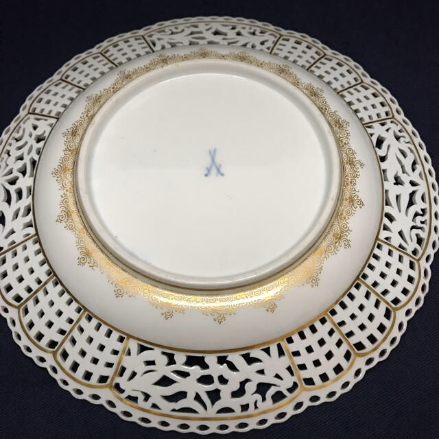 MEISSEN - ☆dali様 【古マイセン】'' コバルト 恋人文 '' 金彩 MEISSEN - ☆dali様 【古マイセン】'' コバルト 恋人文 '' 金彩