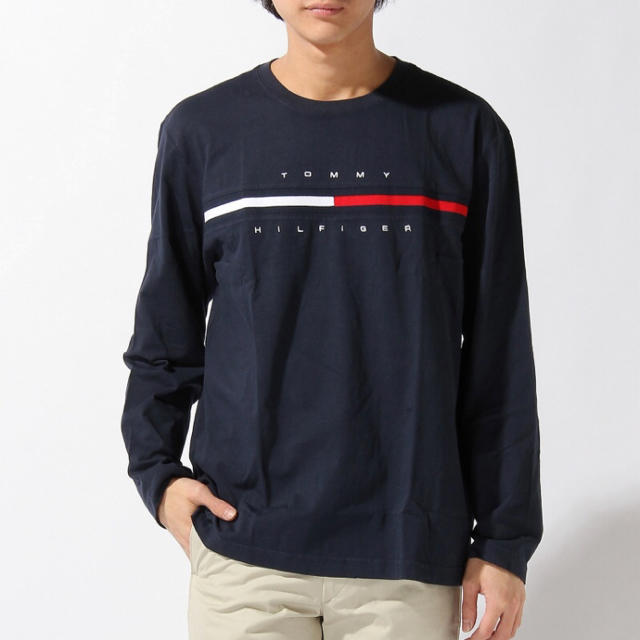 TOMMY HILFIGER(トミーヒルフィガー)のトミーヒルフィガー ロゴ Tシャツ 長袖 ネイビー Sサイズ メンズのトップス(Tシャツ/カットソー(七分/長袖))の商品写真