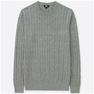 ユニクロ(UNIQLO)のお値下げ UNIQLO ユニクロ コットンカシミヤケーブルセーター メンズ S(ニット/セーター)