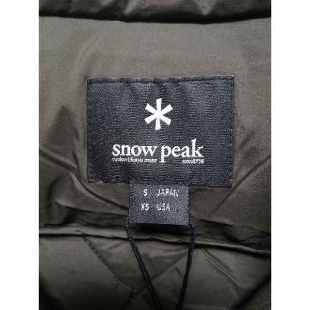 Snow Peak(スノーピーク)の新品 snowpeak ダウンベスト キルティング Sサイズ メンズのジャケット/アウター(ダウンベスト)の商品写真