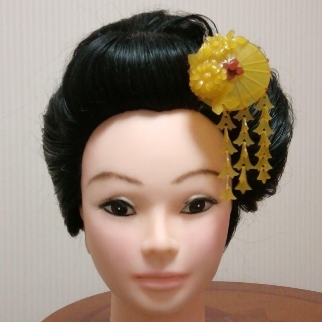 日本髪簪　成人式簪　鼈甲風ビラ簪　蛇の目傘　セミアンティーク