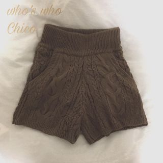 フーズフーチコ(who's who Chico)のニットパンツ(ショートパンツ)