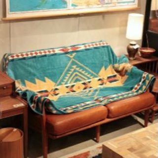 ペンドルトン(PENDLETON)の新品 ペンドルトン ブランケット 大判 ラグ ブランド バスタオル キャンプ 青(毛布)