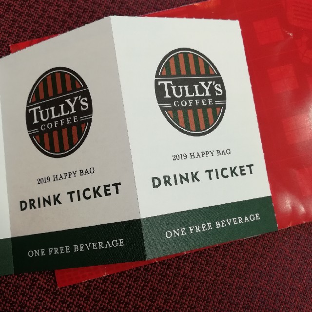 TULLY'S COFFEE(タリーズコーヒー)のタリーズ　福袋　ドリンクチケット　10枚 チケットの優待券/割引券(フード/ドリンク券)の商品写真