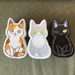 二段弁当箱 猫モチーフ(弁当用品)