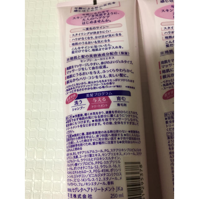 花王(カオウ)のセグレタ ジェルトリートメント 250ml×3個セット コスメ/美容のヘアケア/スタイリング(トリートメント)の商品写真