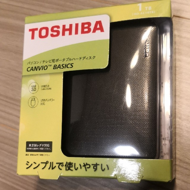 東芝(トウシバ)の 東芝　まくら様専用　CANVIO BASICS 1TB HD-AC10TK スマホ/家電/カメラのPC/タブレット(PC周辺機器)の商品写真