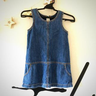 ベビーギャップ(babyGAP)の【美品】GAPデニムワンピース 100 & 黒タイツ95 セット(ワンピース)