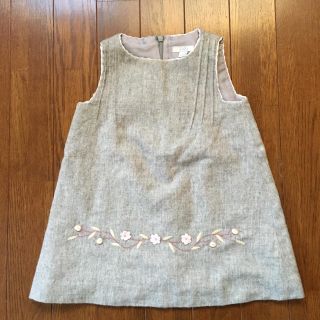 ザラ(ZARA)のZARA ワンピース 76〜84㎝ グレー お花 ザラ 女の子(ワンピース)