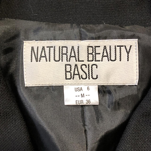 NATURAL BEAUTY BASIC(ナチュラルビューティーベーシック)の《ナチュラルビューティベーシック》 シングル スカートスーツ Mサイズ ブラック レディースのフォーマル/ドレス(スーツ)の商品写真