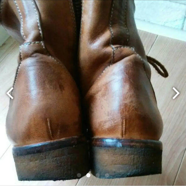 SAYA(サヤ)のSAYA　本革 編み上　ショートブーツ　サイドファスナー　ブラウン レディースの靴/シューズ(ブーツ)の商品写真