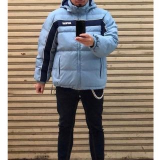 18AW Supreme Stripe Panel Down Jacket M