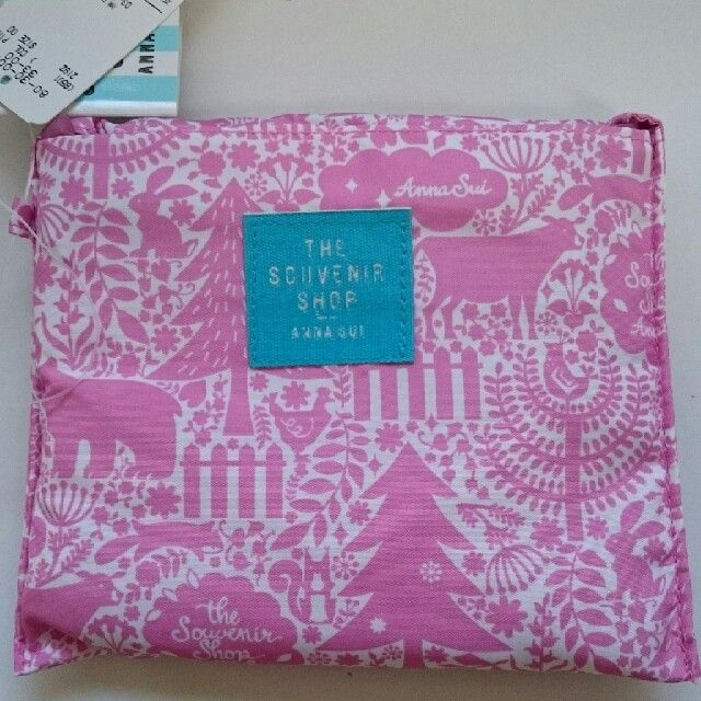 ANNA SUI(アナスイ)のアナスイ スーベニアショップ★折りたたみエコバッグ（ピンク色系・北欧風動物柄） レディースのバッグ(エコバッグ)の商品写真